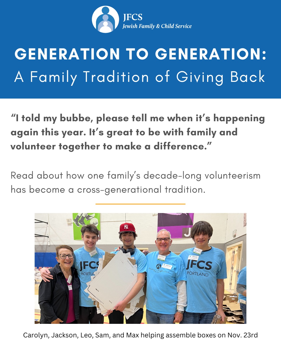 A family tradition of giving back