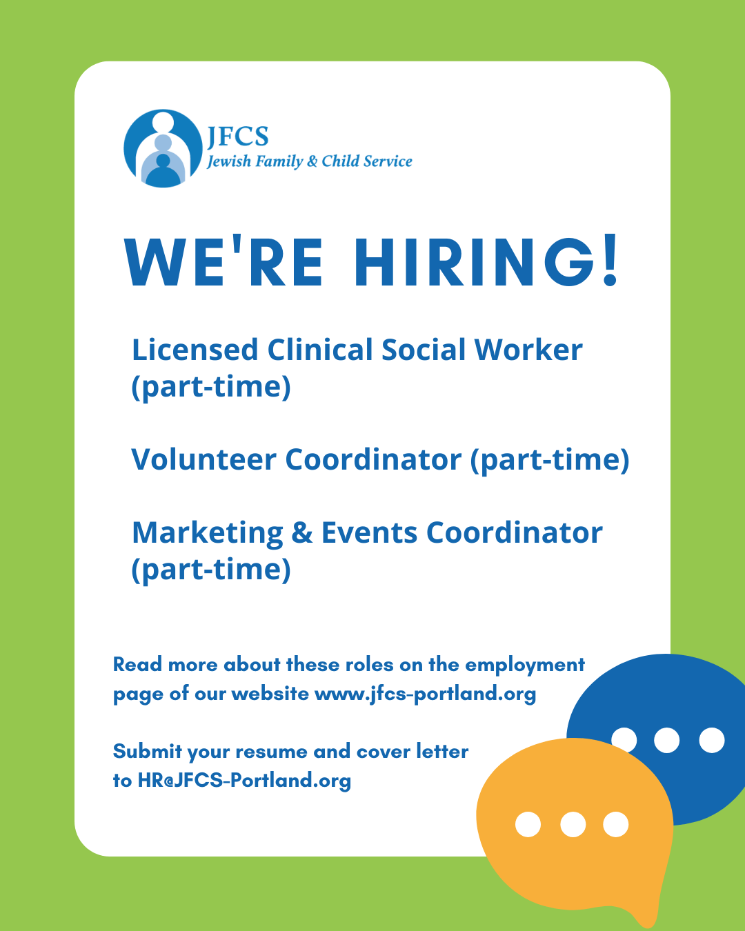 JFCS is hiring 2026